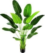 7.2ft Artificial Silk Bird of Paradise Palm Tree (85in) with 17 Trunks Faux Tree and Plastic Nursery Pot, Fake Plant for Office House Farmhouse Living Room Home Decor (Indoor/Outdoor) - Image 2