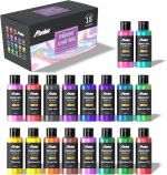 ABEIER Iridescent Acrylic Paint, Set of 18 Chameleon Colors, 2 oz/60ml Bottles, Color-shifting, Non-Toxic, High Viscosity, Blendable, Paints on Rocks Crafts Canvas Wood, Fabric, Ceramic & Stone - Image 2
