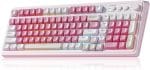 AULA 99 Key Keyboard, Wireless Gaming Keyboard Bluetooth Computer Keyboards Creamy Cute with Number Pad RGB Backlit Tri-Mode BT/2.4GHz/USB-C - Pink - Image 2