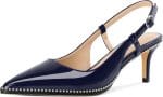 AUMOTED Women Low Heel Pumps Slingback Heels Pointed Toe Beaded Heels 2.5" Elegant Dressy Pumps - Image 2