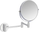 Amazon Basics Wall Mount Round Vanity Magnifying Bathroom Mirror, 1X/5X Magnification, 12.8"L x 10"W, Chrome - Image 2