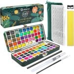 Artecho Watercolor Paint Set 100 Colors with Metallic in Portable Box, Paint Kit with Watercolor Papers and Brushes, Water Color Set for Beginners & Professionals - Image 2