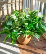 Artificial Greenery Plants Fake Plastic Leaves with Stems UV Resistant Large Bunches Outside Faux Plants Bushes for Outdoor Patio Garden Front Porch Yard Decor (Green) - Image 2