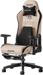 AutoFull C3 Gaming Chair, Racing Style Gaming Chair with Ergonomic Lumbar Support,Adjustable High Back PU Leather PC Chair with Footrest,Brown - Image 2