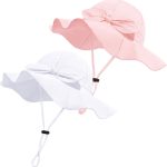 Baby Girl Sun Hat with UPF 50+ Outdoor Adjustable Beach Hat with Wide Brim Bucket Hats - Image 2