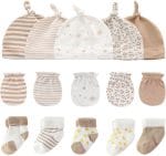Baby Hats Mittens and Socks Set Cotton Newborn Hat Beanie Soft Infant Girls Boys Caps Gloves 0-6 month - Image 2
