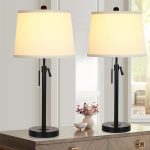 Bedside Table Lamps Set of 2: Tall Black Table Lamps for Living Room End Table | Height Adjustable 3-Way Dimmable Nightstand Lamp with Pull Chain Switch Modern Lamps for Bedroom Office(Bulbs Included) - Image 2