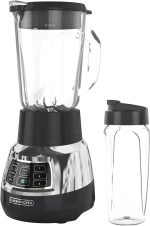 Black+Decker Quiet Blender with 6-Cup Cyclone Glass Jar, 3 Speeds + 3 Functions & Serrated Blade Technology for Faster Blending, Pulse Button and 24-oz Personal Jar, 900W - Image 2