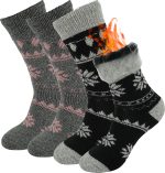 BomKinta Women Thermal Socks - Thick Boot Sock Warm Winter Crew Socks - Cozy Soft Christmas Socks Size 5-10 - Image 2