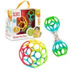 Bright Starts Easy-Grasp Oball Bundle Gift Set - Grasp The Day, Ball and Rattle Toys 2-Pack, BPA Free, Unisex, Newborn+ - Image 2