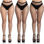 Buauty 3 pcs black fishnet stockings for women, fishnet tights plus size one size fit all - Image 2