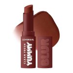 COVERGIRL Clean Fresh Yummy Blur Lipstick, Blurring Effect, Matte Lip Color, Fresh Pear Flavored, Vegan Formula - 180 Hunny Blur (Deep Plum) - Image 2