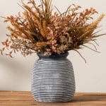 Ceramic Rustic Vase,7.48" Flowers Pottery Vases Home Decor Round Wide-Mouth Farmhouse Decorative Vase for Flowers Pampas for Table Living Room Entryway Mantel Shelf Kitchen Bathroom Bedroom - Image 2