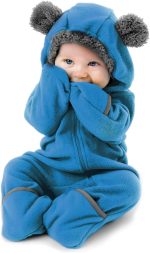 Cuddle Club Fleece Baby Bunting Bodysuit with Hood, Convertible Mittens & Booties, Car Seat Friendly, Soft & Warm, Easy Zip - Image 2