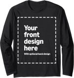 Custom Front & Back Print Long Sleeve T-Shirt with Your Image for Men and Women by Modify by Amazon Merch on Demand - Image 2