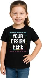 Custom Girls T-Shirt Print with Text, Image or Logo - Custom DTF Printed Cotton Tees - Design Your Own T-Shirt for Kids - Image 2