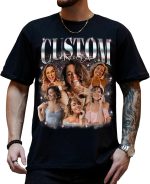 Custom Photo Bootleg Rap Shirt with Girlfriend's Face for Boyfriend - Vintage Graphic Shirt for Men - Image 2
