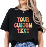 Custom Text T-Shirt, Design Your Own Shirt, Personalized Hoodie, Add Image or Logo, Unisex Sweatshirt, V-Neck Tee - Image 2