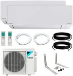 Daikin 2-Zone (9,000 BTU + 9,000 BTU) CIRRA Series Mini Split Air Conditioner Heat Pump System with Maxwell 15 ft. Installation Kit and Wall Bracket - Image 2