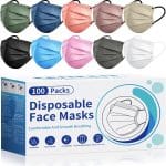 Disposable Face Mask For Adults - Travel Essentials, 100 Pack Individually Wrapped, 4 Ply Protection,Safety Masks Disposable - Image 2