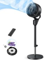 Dreo Fan for Bedroom, 80° Oscillating Standing Fan, 25dB Quiet, 80ft Pedestal Fans for Home Office, 90° Manual Vertical, 3 Speeds, Remote, 34-41" Adjustable Height, Air Circulator - Image 2