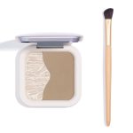ELLESY Highlighter Makeup Palette Silky Texture Face Sculpting Highlighter Contouring Palette Lightweight Makeup Kit Grey Toned Natural Looking Contour Powder with brush-C01 - Image 2
