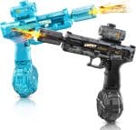 Electric Water Gun for Adults Kids,Full Automatic Electric Squirt Gun 28-32 FT Range Water Pistol Blaster Soaker,Water Playing Toys for Outdoor Yard Beach Pool(Black+Blue) - Image 2