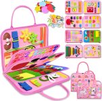 Exorany Busy Board Montessori Toys for Toddler Girl Birthday Gifts, Busy Book Sensory Learning Toys for Toddlers, Toddler Girl Airplane Car Travel Toy Educational Activities - Image 2