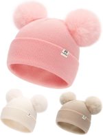 FURTALK Baby Beanie Infant Newborn Toddler Winter Hat Double Pom Pom Warm Knit Cap for Girls Boys - Image 2