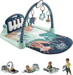 Fisher-Price Baby Playmat Kick & Play Piano Gym with Musical and Sensory Toys for Newborn to Toddler, Navy Fawn - Image 2