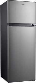 Galanz GLR12TS5F Refrigerator, Dual Door Fridge, Adjustable Electrical Thermostat Control with Top Mount Freezer Compartment, 12.0 Cu.Ft, Stainless Steel, 12 - Image 2