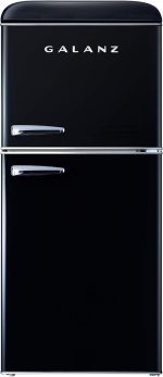 Galanz GLR40TBKER Retro Compact Refrigerator, Mini Fridge with Dual Doors, Adjustable Mechanical Thermostat with Freezer, 4.0 Cu Ft, Black - Image 2