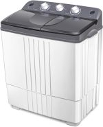 Giantex Portable Washing Machine, 20lbs Capacity, 12lbs Washer and 8lbs Spinner, Compact for Apartment RV, Gray & White, GX20313-PE - Image 2