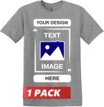 Gildan Custom T-Shirts - Personalized Unisex Crewneck Tee Shirt - Customize Your Image, Text & Photo - Men Women Adult - Image 2