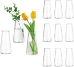 Glasseam Clear Flower Vases for Centerpieces: Modern Glass Vase Set of 12 for Wedding Party Centerpiece Home Table Decor 5.5In Small Bud Vases for Flowers Rose Tulip Stems - Image 2