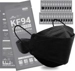 HAPPYDAY , 25 Packs, Made in KOREA Premium KF94 Micro Dust Protection Individually Packaged Black Face Mask Large - Image 2