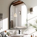 HARRITPURE 20"x30" Arched Bathroom Mirror - Wall Mounted Mirror - Black Arch Mirror - Aluminum Alloy Frame Bathroom Mirror Living Room, Bedroom and Entryway - Image 2