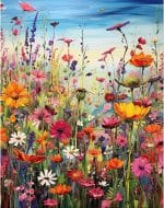 HITIRECOVI Wild Flowers Paint by Numbers Kits for Adults,Flower Paint by Numbers Kits,Adult Paint by Number Kits on Canvas Flowers,Home Wall Decor(16x20in) - Image 2