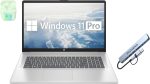HP 17.3" FHD Business & Student Laptop Computer, 32GB RAM 1.5TB Storage (1TB SSD+512GB Docking Station Set), 6-Cores AMD Ryzen 5, Windows 11 Pro, PLUSERA Earphones, Silver - Image 2