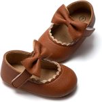 HsdsBebe Infant Baby Girls Mary Jane Flats Bow Non-Slip Soft Sole Princess Toddler First Walkers Sneaker Wedding Dress Shoes - Image 2