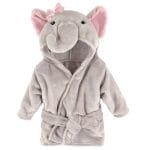 Hudson Baby Unisex Baby Plush Animal Face Bathrobe, Pretty Elephant, 0-9 Months - Image 2