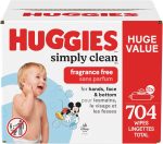 Huggies Simply Clean Unscented Baby Diaper Wipes, 11 Flip-Top Packs (704 Wipes Total), Packaging May Vary - Image 2