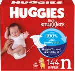 Huggies Size Newborn Diapers, Little Snugglers Baby Diapers, Size Newborn (up to 10 lbs), 144 Count, Packaging May Vary - Image 2