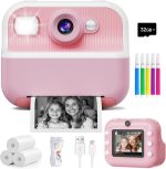 Instant Camera, Front Rear Dual Selfie Kids Camera with 1080P Videos, Holiday Birthday Gifts for Kids Age 3-12, Toddler Portable Travel Print Digital Camera Toy for 4 5 6 7 8 9 Year Boys Girls - Image 2