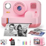 Instant Print Camera for Kids, App Printing, 1080P Video, Dual-Lens Selfie Digital Camera with 32G SD, Christmas Birthday Gifts for Girls Boys 4 5 6 7 8 9 10 11 12 Year Old, Portable Toddler Toy - Image 2