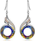 Kate Lynn "Rise From the Ashes" Phoenix Earrings, Sterling Silver Dangle Earrings with Crystals from Austria, Birthday Gift with Jewelry Box, Symbol of Luck and Renewal - Image 2