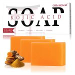 Kojic Acid Soap, Turmeric Soap Bar for Dark Spots, Fresh Citrus Scent, Gentle for Face and Body Wash with Vitamin C, Shea Butter, Retinol, Stocking Stuffers, Christmas Gifts(3 PACK) - Image 2
