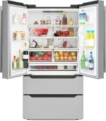 KoolMore Counter Depth French Door Refrigerator with Ice Maker, 4 Door Stainless-Steel Fridge - 22.5 Cu.Ft - Image 2