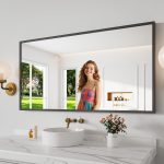 Koonmi Bathroom Mirror 24x48 Black Bathroom Wall-Mounted Mirrors, Modern Vanity Mirror for Bedroom, Living Room, Aluminum Alloy Frame Allow to Hang Horizontally or Vertically - Image 2