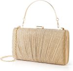 Kseymeir Clutch Purses for Women Pleated Evening Handbag with Chain Prom, Cocktail, and Wedding - Image 2